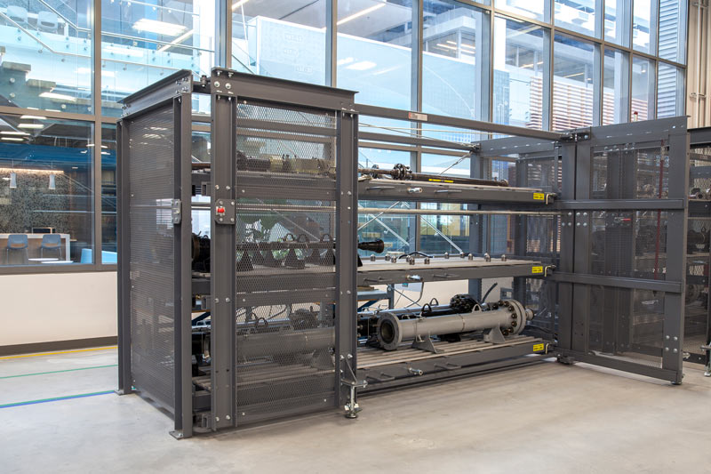 Steel Storage Systems Sheet Rack with Crank-Out Reduction Drive and Hinged Side-Frames
