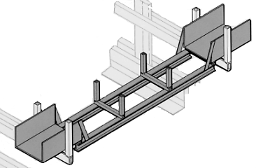 Auxiliary Support for SpaceSaver Rack for storing shorter or limber material