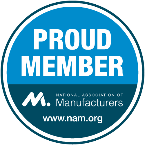 NAM Proud Member Badge National Association of Manufacturers member badge